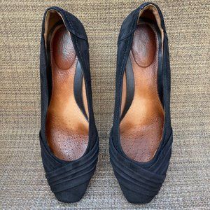 Suede black dress shoes
